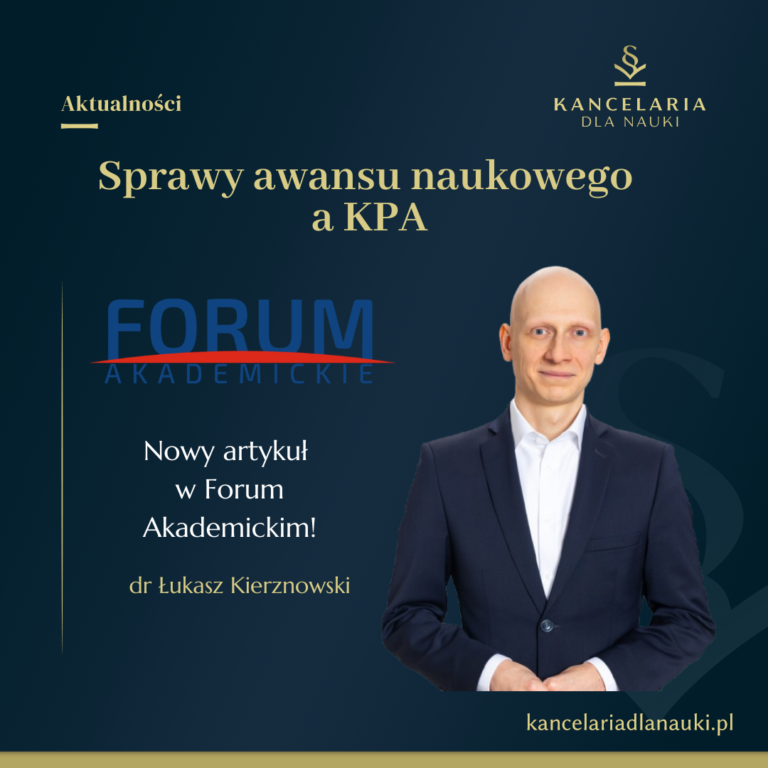 Sprawy awansu naukowego a przepisy KPA