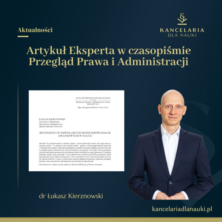 Artykuł Eksperta Kancelarii w czasopiśmie “Przegląd Prawa i Administracji”